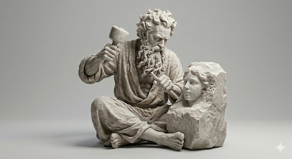 "STATUE OF A MAN CARVING A STATUE" 3D model by LeadFoot