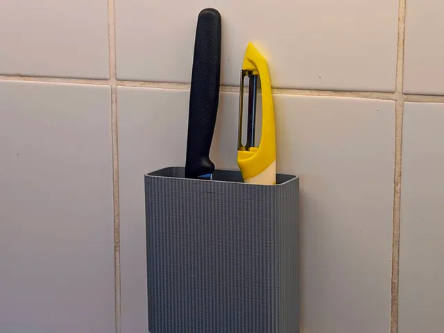 Wall-Mounted Knife & Peeler Holder, Hidden Mount, No Drilling