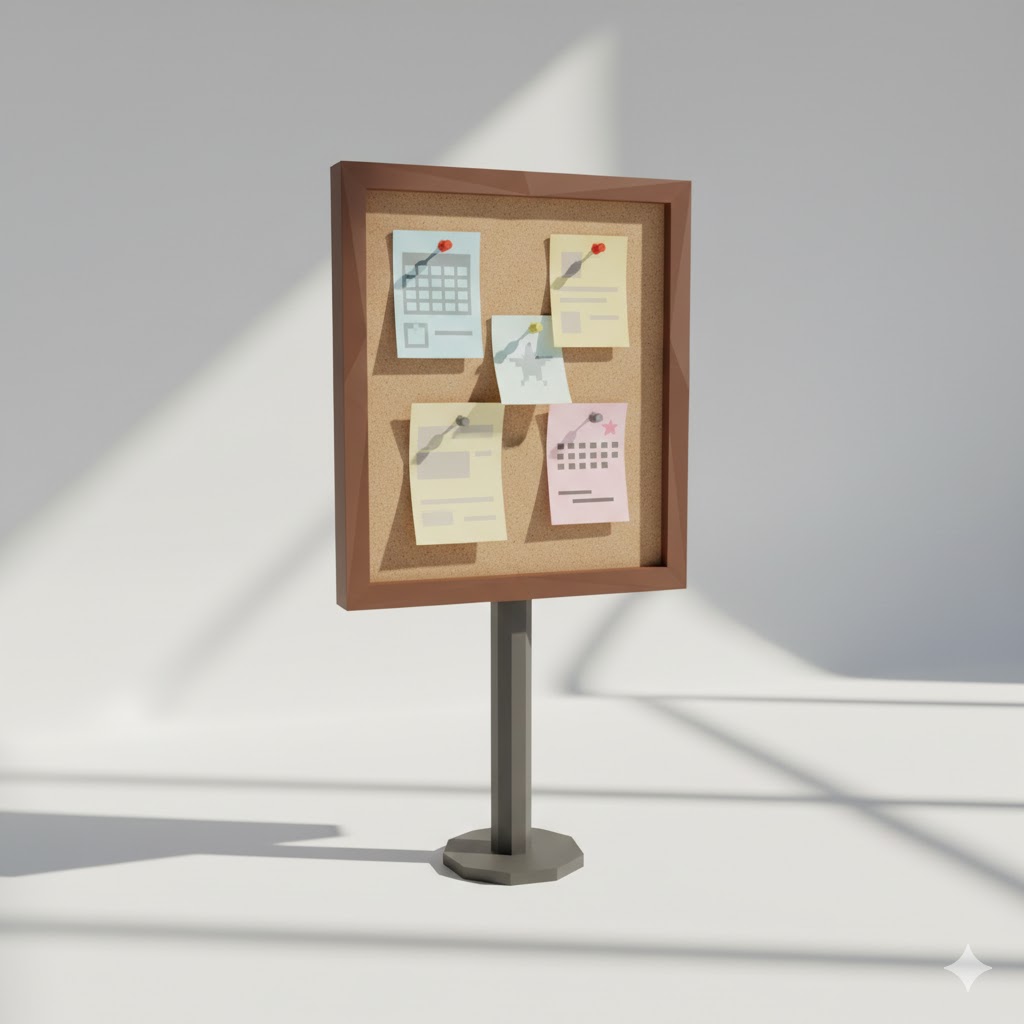 Low Poly Notice Board