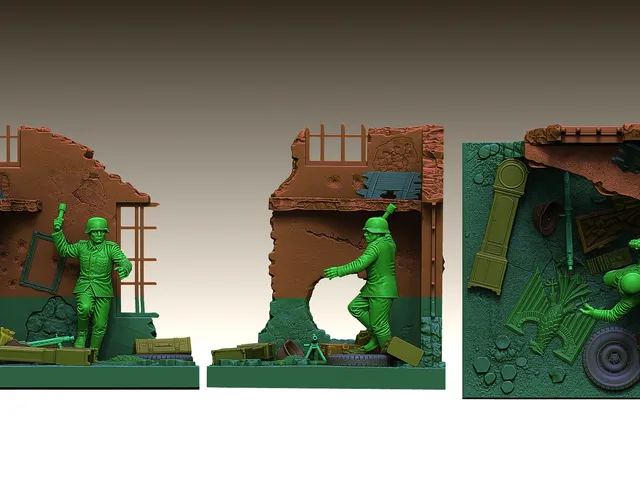 WWII war scene, complete diorama - complete without cults caiomarketing on cults