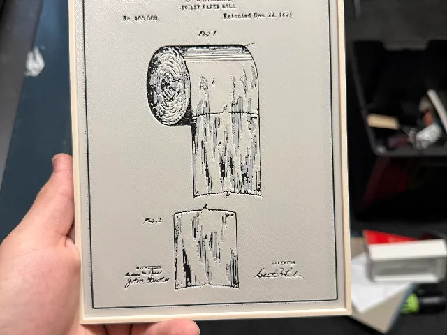 Toilet paper patent wall art