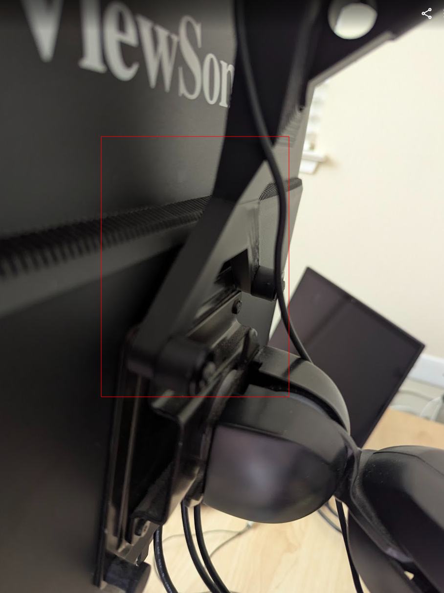 A more stable VESA bracket remix for the Universal Adjustable Cell Phone WebCam VESA 100 Mount