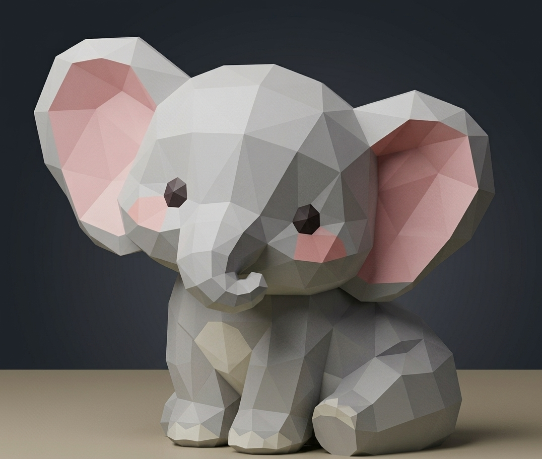 Low Poly Cute Elephant