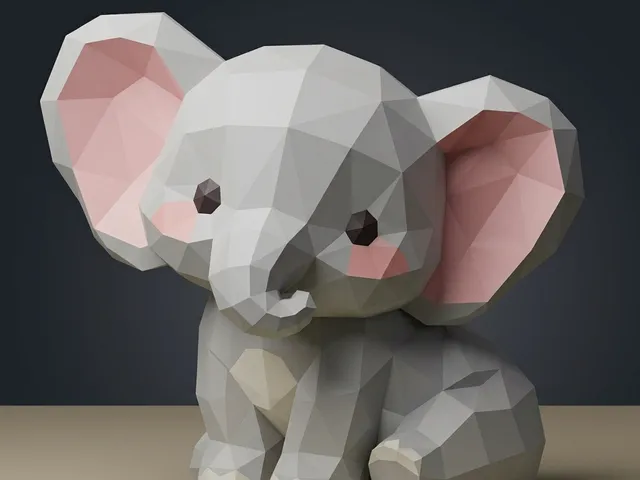 Low Poly Cute Elephant