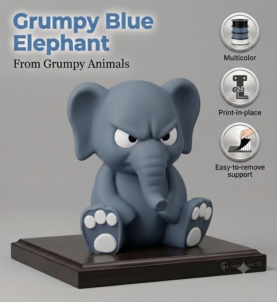 Grumpy Blue Elephant – From Grumpy Animals