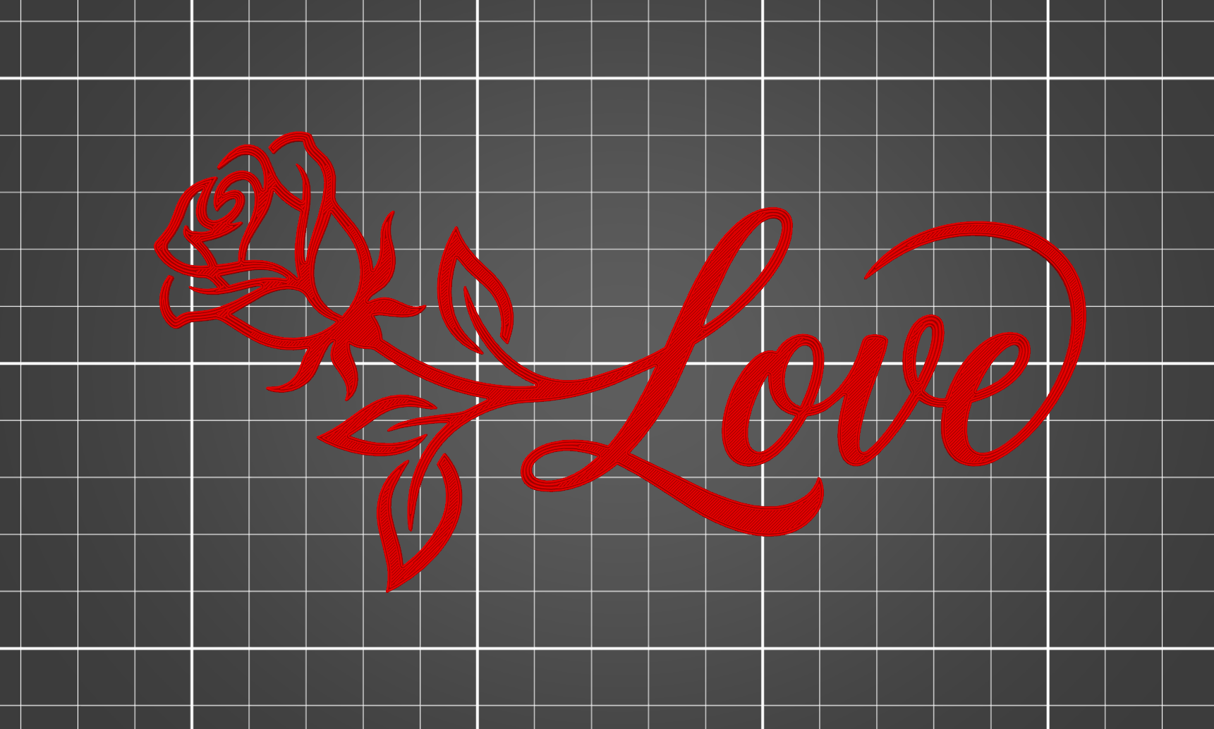 Calligraphy Rose "Love" – Minimalist Wall Art & Valentine's Decor
