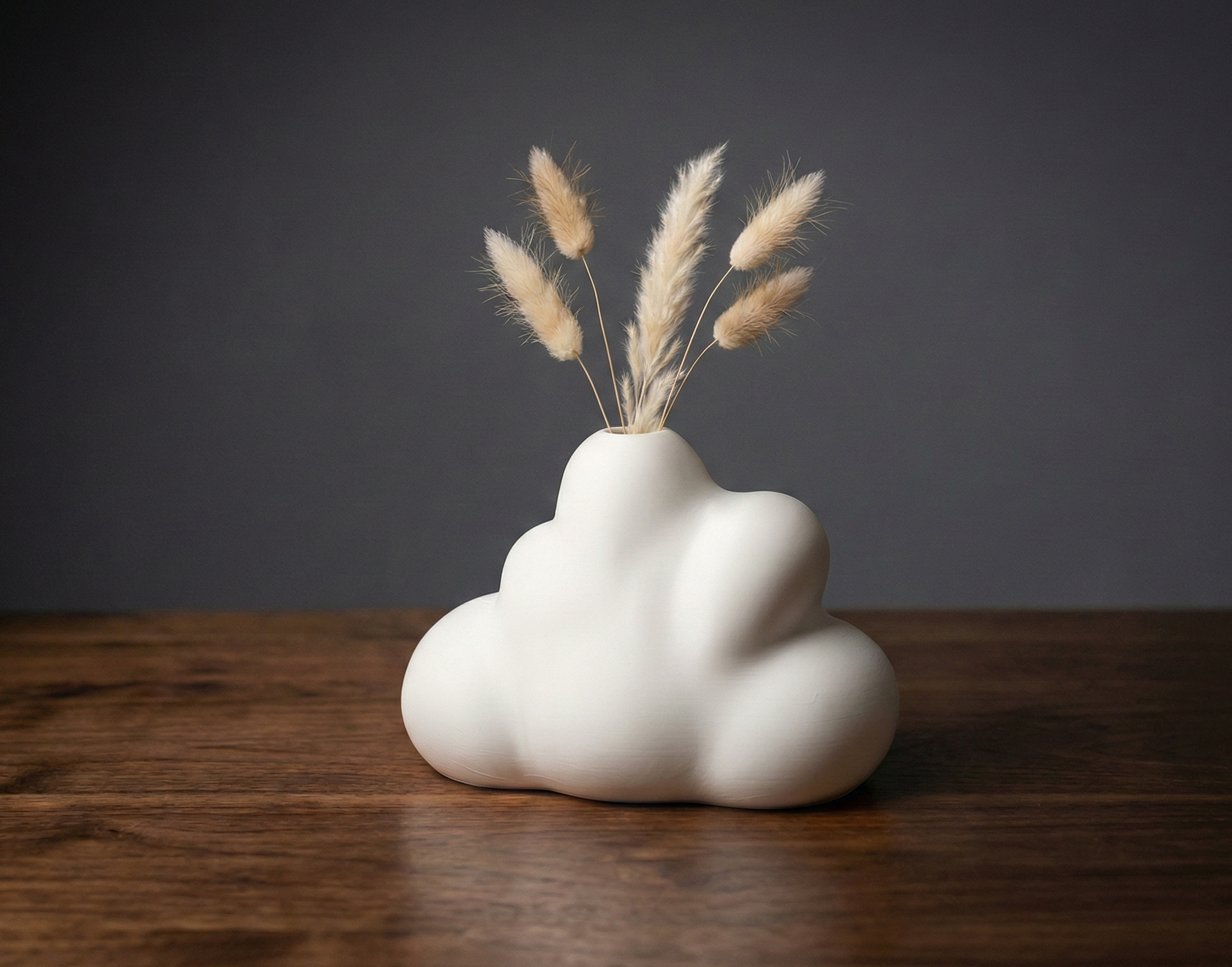 Cloud Vase – Modern Minimal 3D Printed Planter | Cloud Shape Desk Decor | Fast Print No Supports