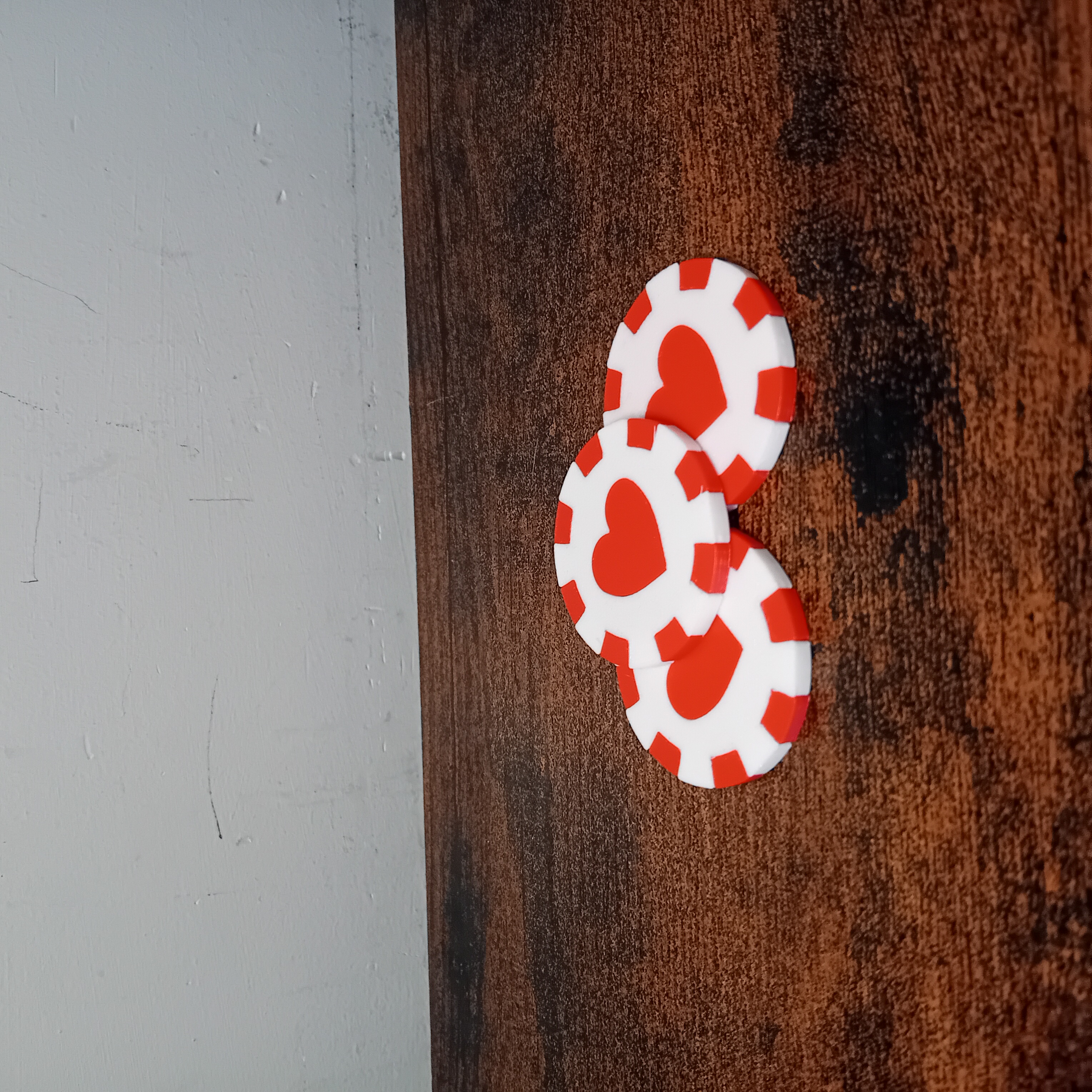 Heart poker chip