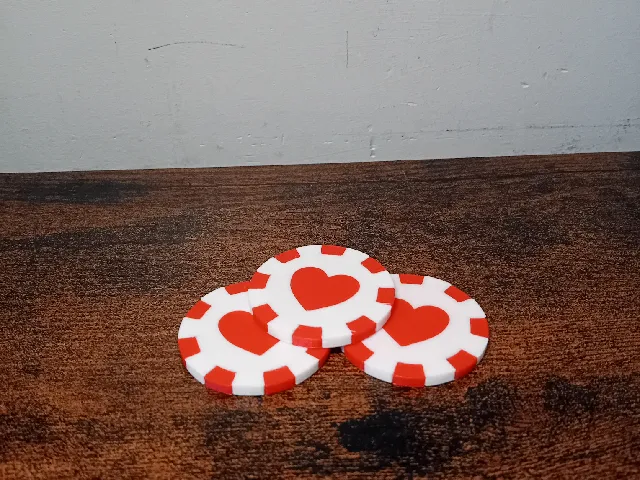 Heart poker chip