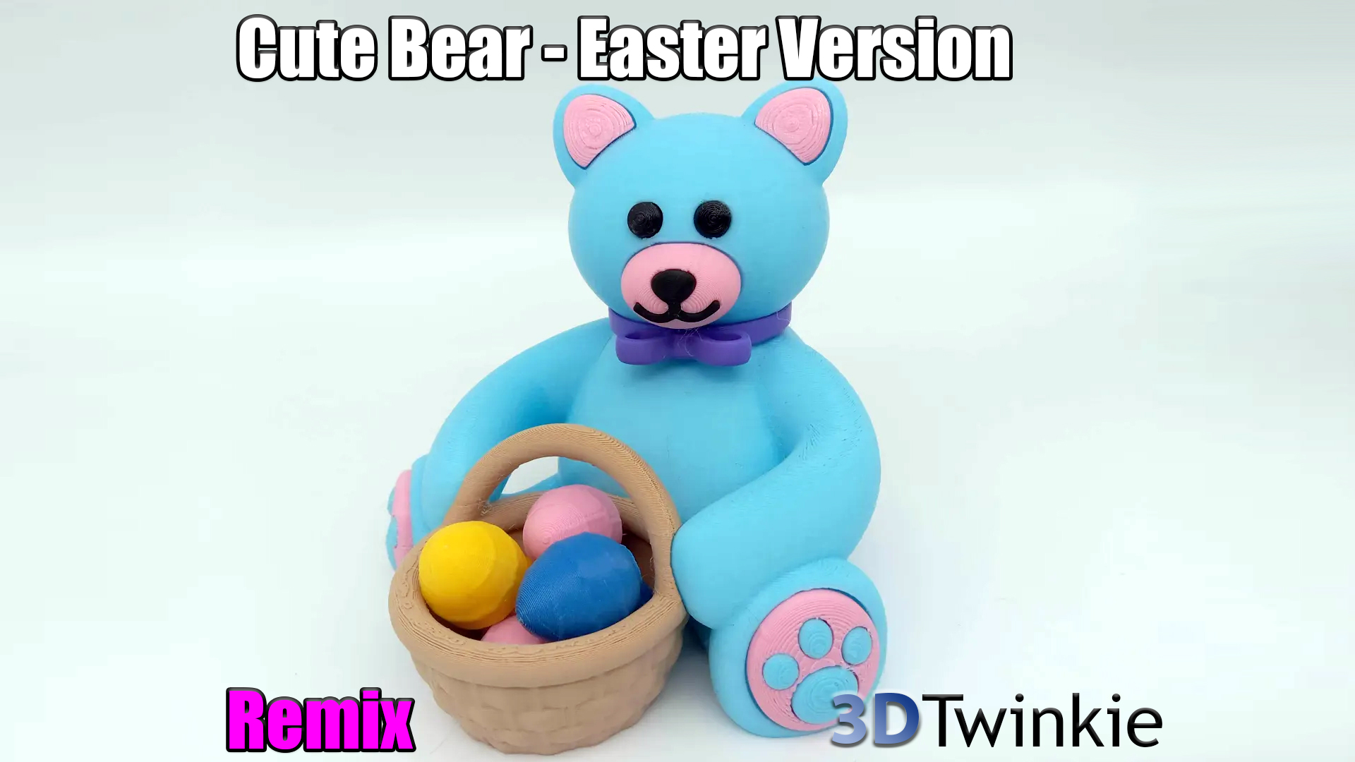Cute Bear (v2) Easter Design 3D model by 3DTwinkie
