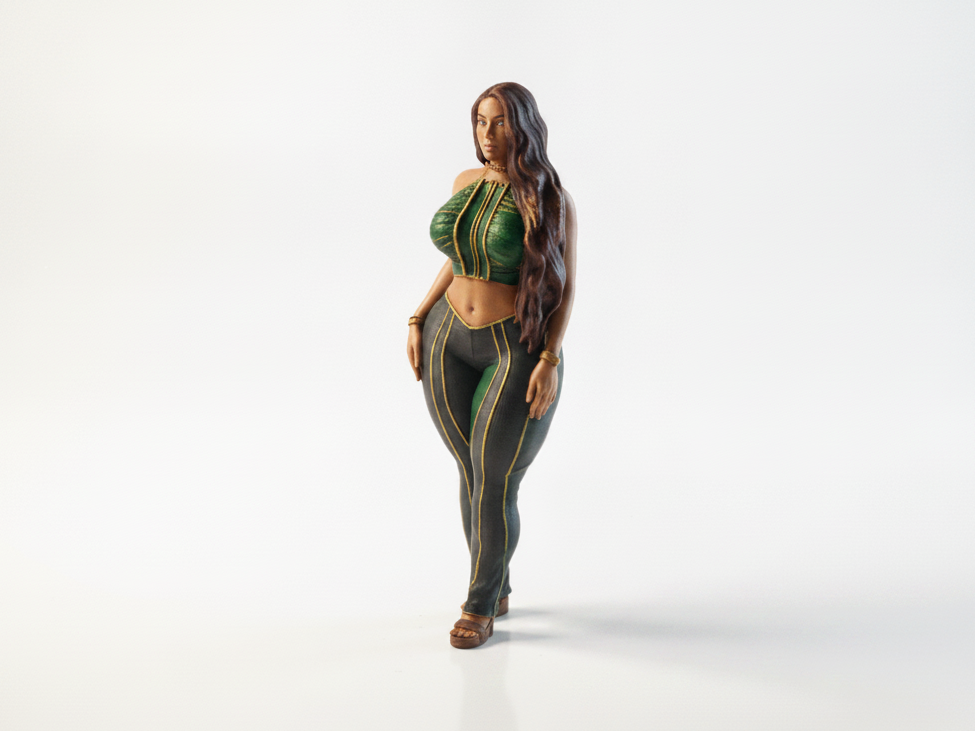 Curvy Woman Figurine Female Figure 3D Printable