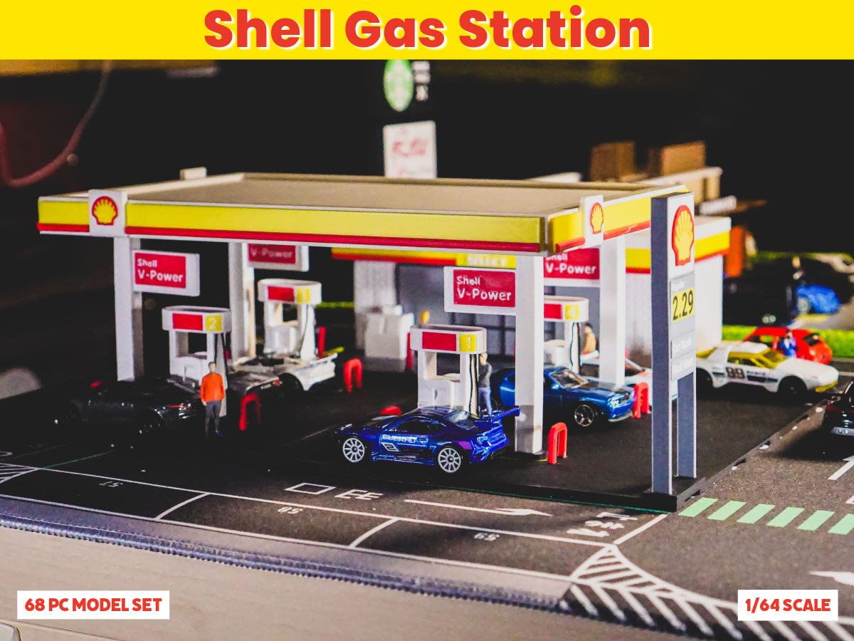 Shell Gas Station Model Set - 1:64 Scale Diorama
