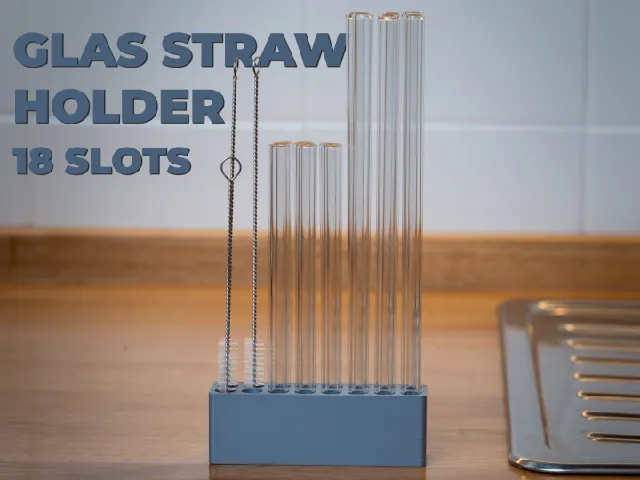 Glass Straw Holder – 18 Slots V2