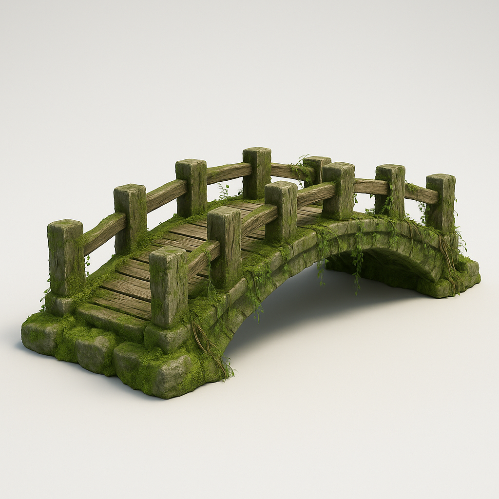Ancient Overgrown River Bridge