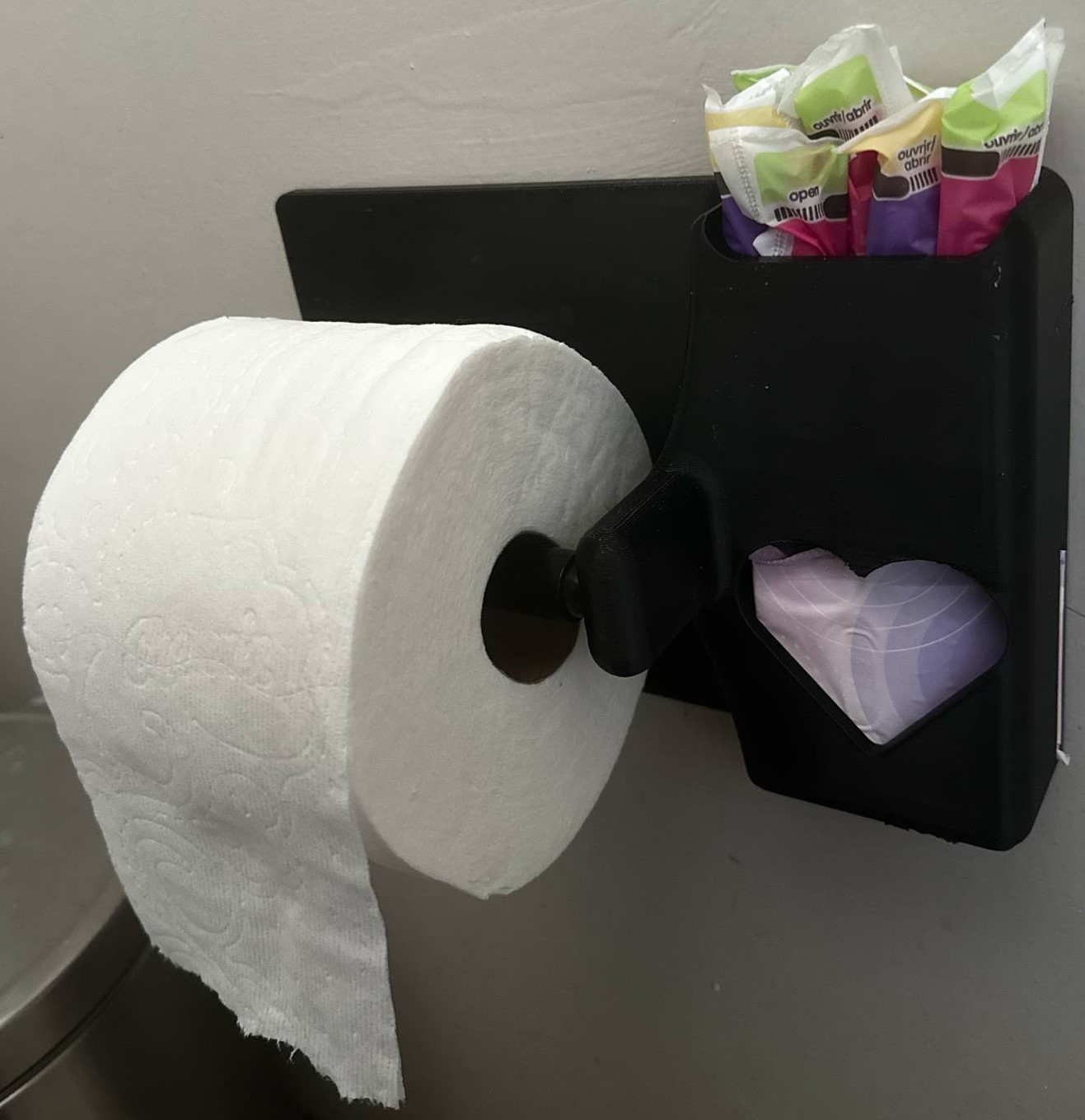 Toilet Paper Holder with Compartments for Feminine Products
