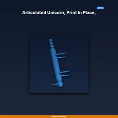 Articulated Unicorn, Print in Place, Ball Socket Joints, Spiral - 3D Printable STL File