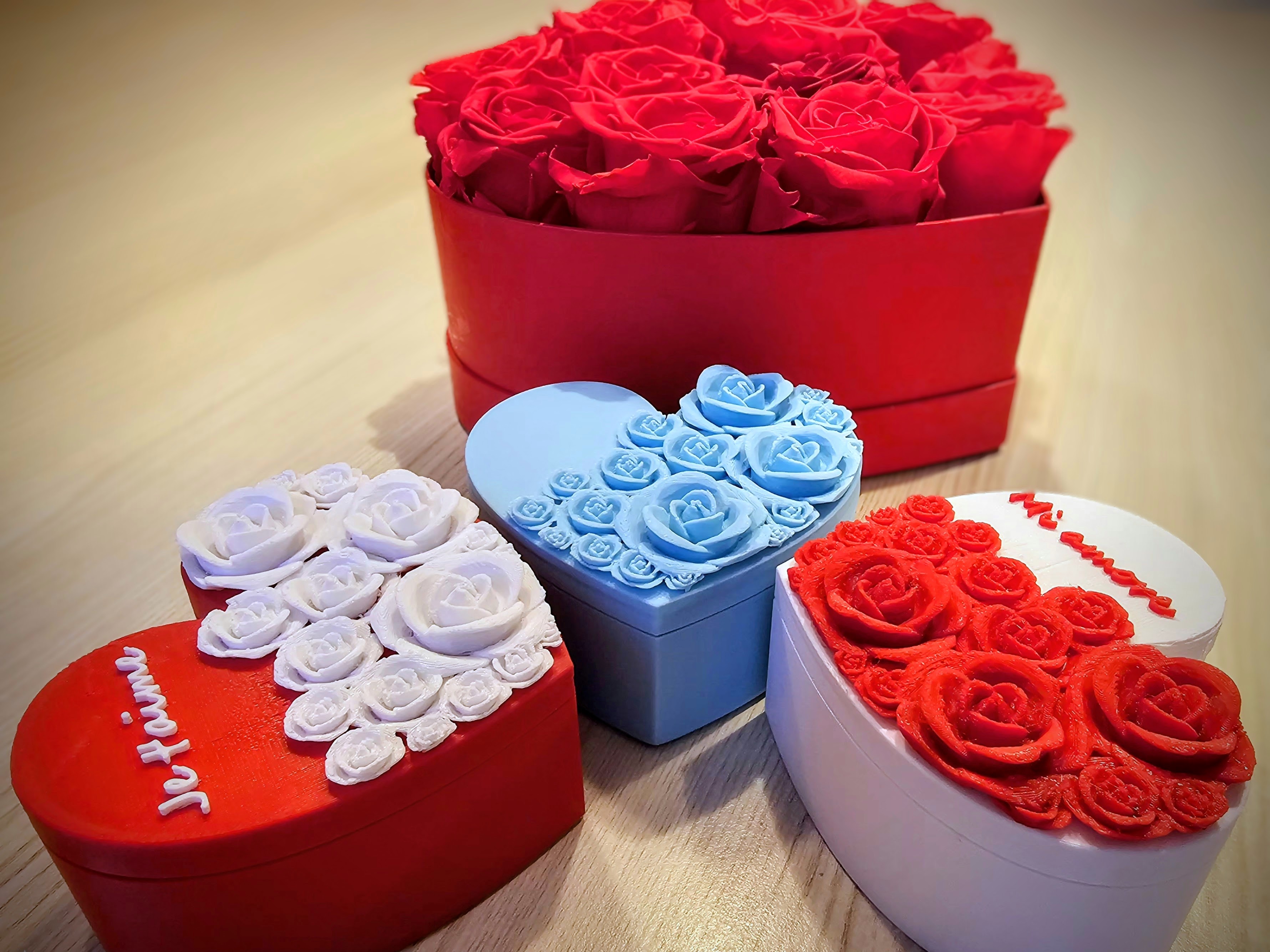 Customizable Heart Box with Roses (Jewelry & Gift Box). UPDATED!