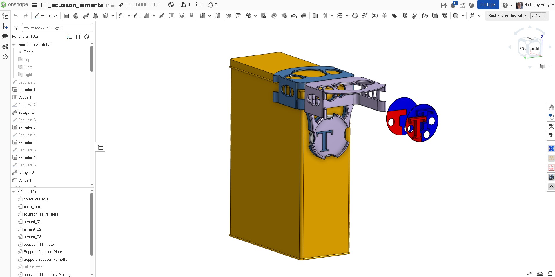 ecusson magnetique +outil de montage