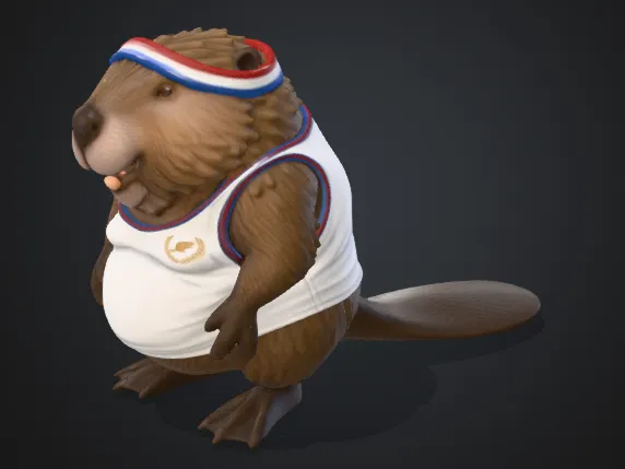 Fat athletic beaver