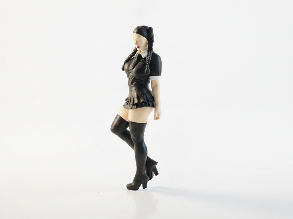 Ponytail Schoolgirl Figurine Female 3D Printable