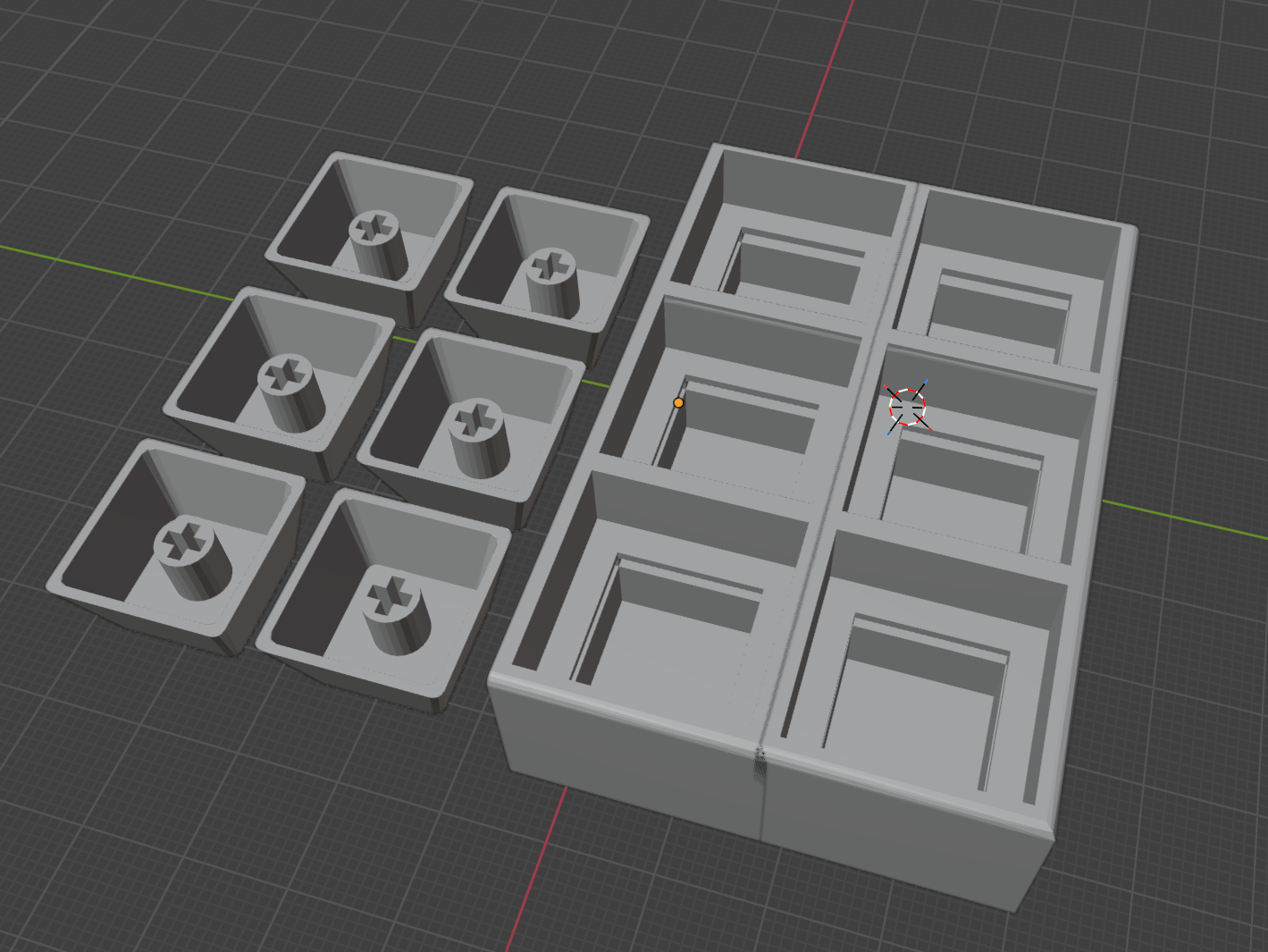 3x2 Key Clicker Fidget Print-in-Place (With Keycaps!)