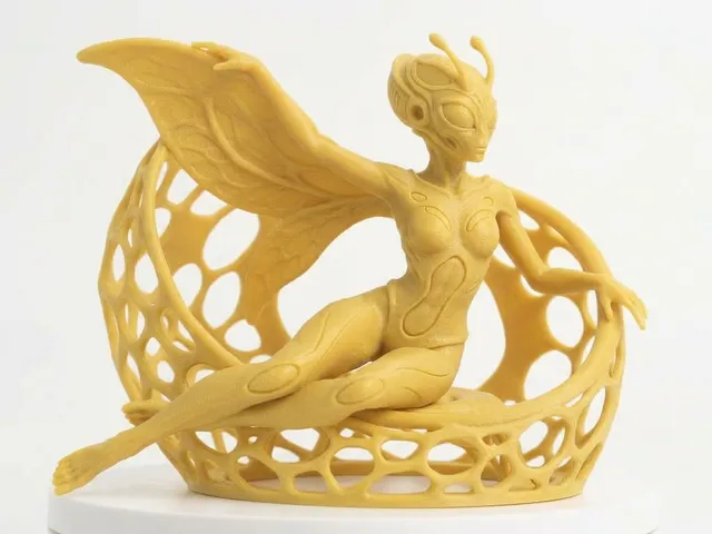 Alien Fairy Sculpture: Organic Sci-Fi Fairy in Voronoi Chair