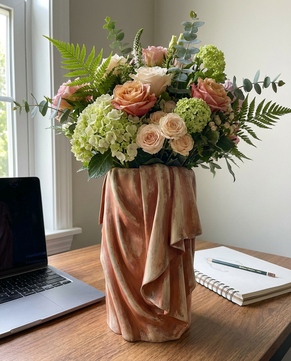 Draped Fabric Vase | Renaissance Cloth Planter