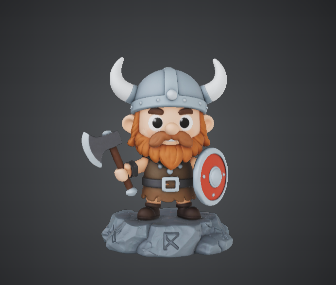 Cute Viking Warrior – Cartoon Norse Fighter with Axe & Shield