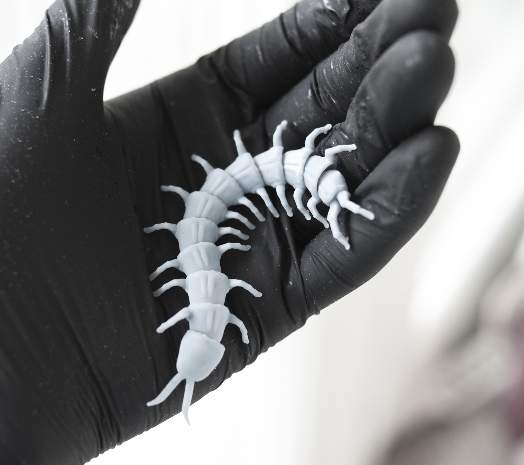 Introductory PRICE CUT by 28% - Halloween flexible centipede caterpillar, quickest print: 40 min, print-in-place