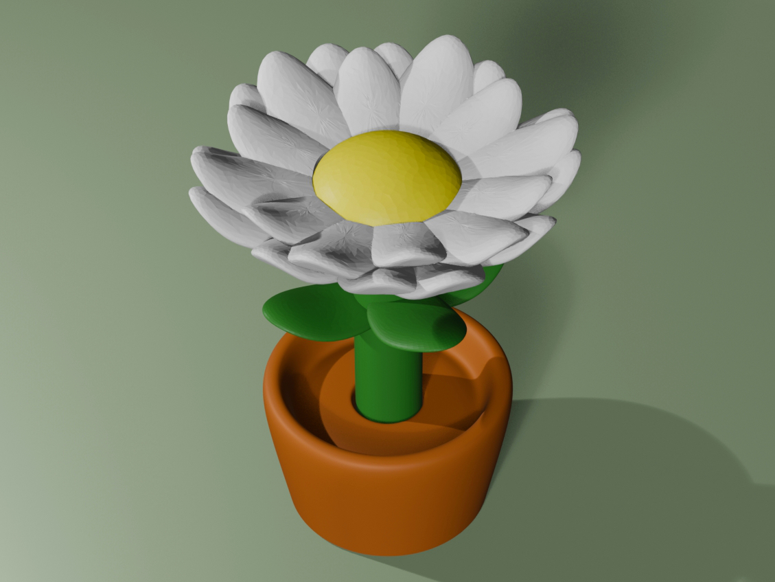 Multi Part Potted Daisy (fusion360)