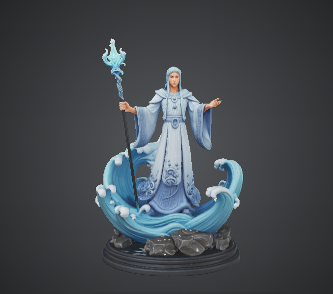 Water Mage Sorceress – Elemental Magic Figure