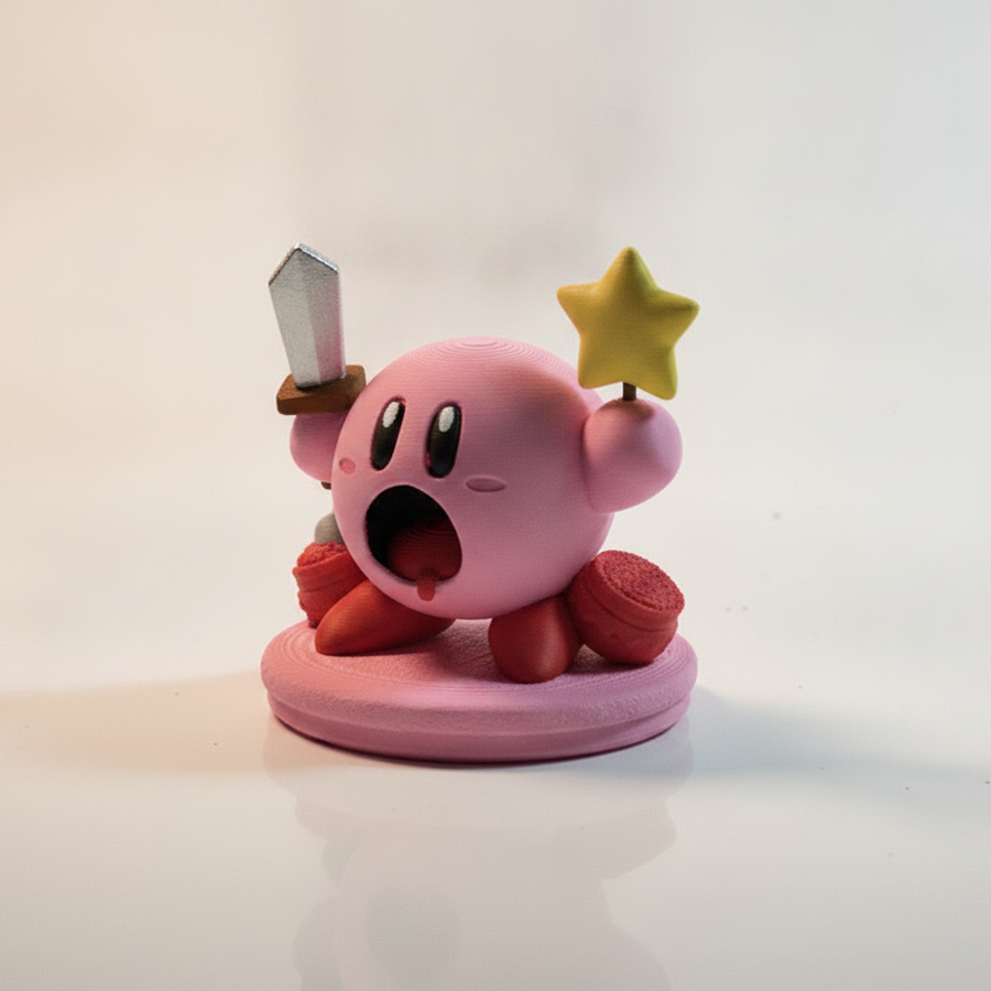 Chibi Kirby From Nintendo Eating Everything Figurine 3D Printable