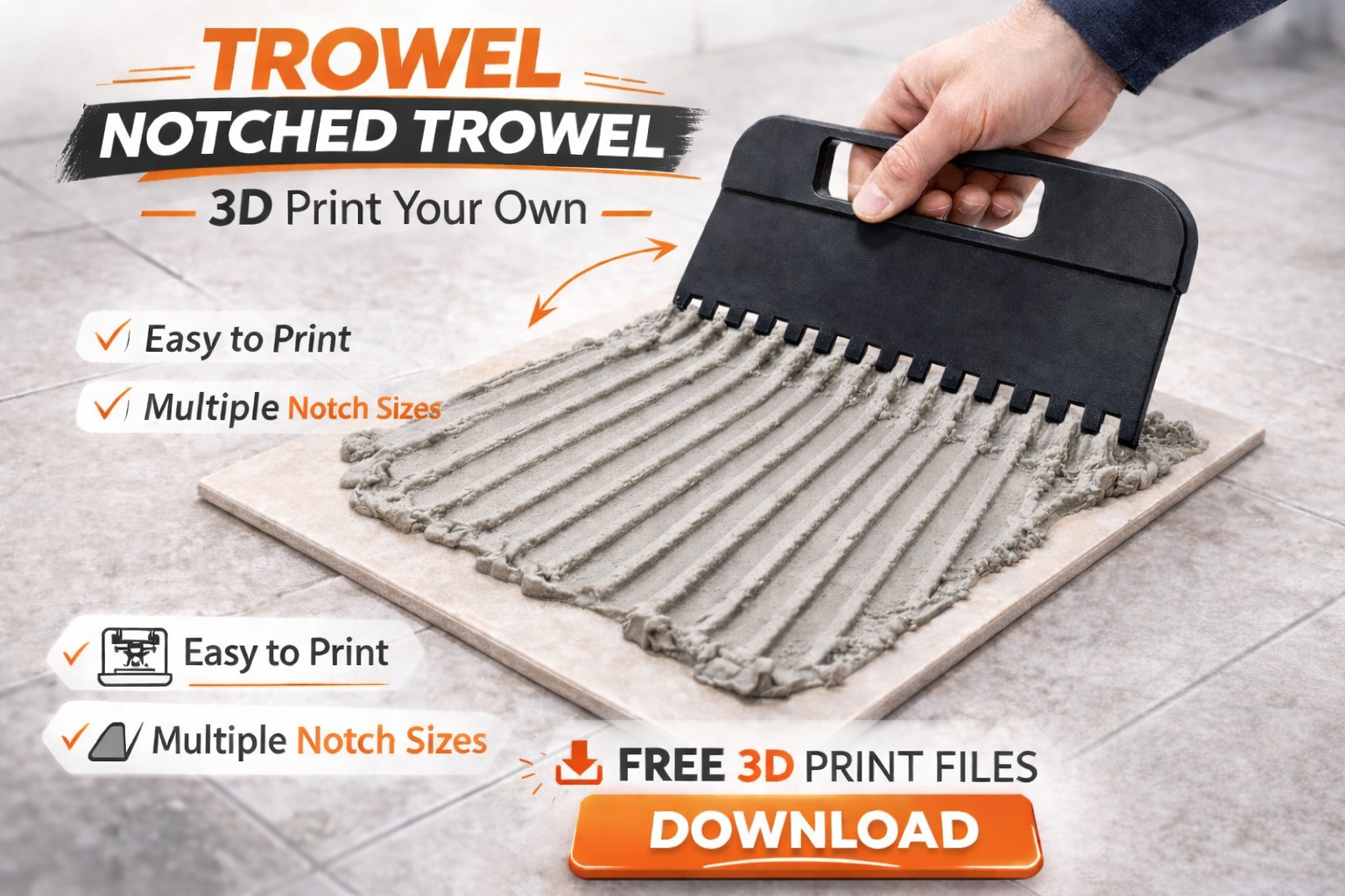 trowel notched trowel (notched trowel)
