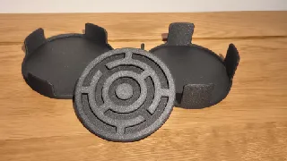 Segmented Ring Coaster Set with Holder – Tech-Inspired Circular Design