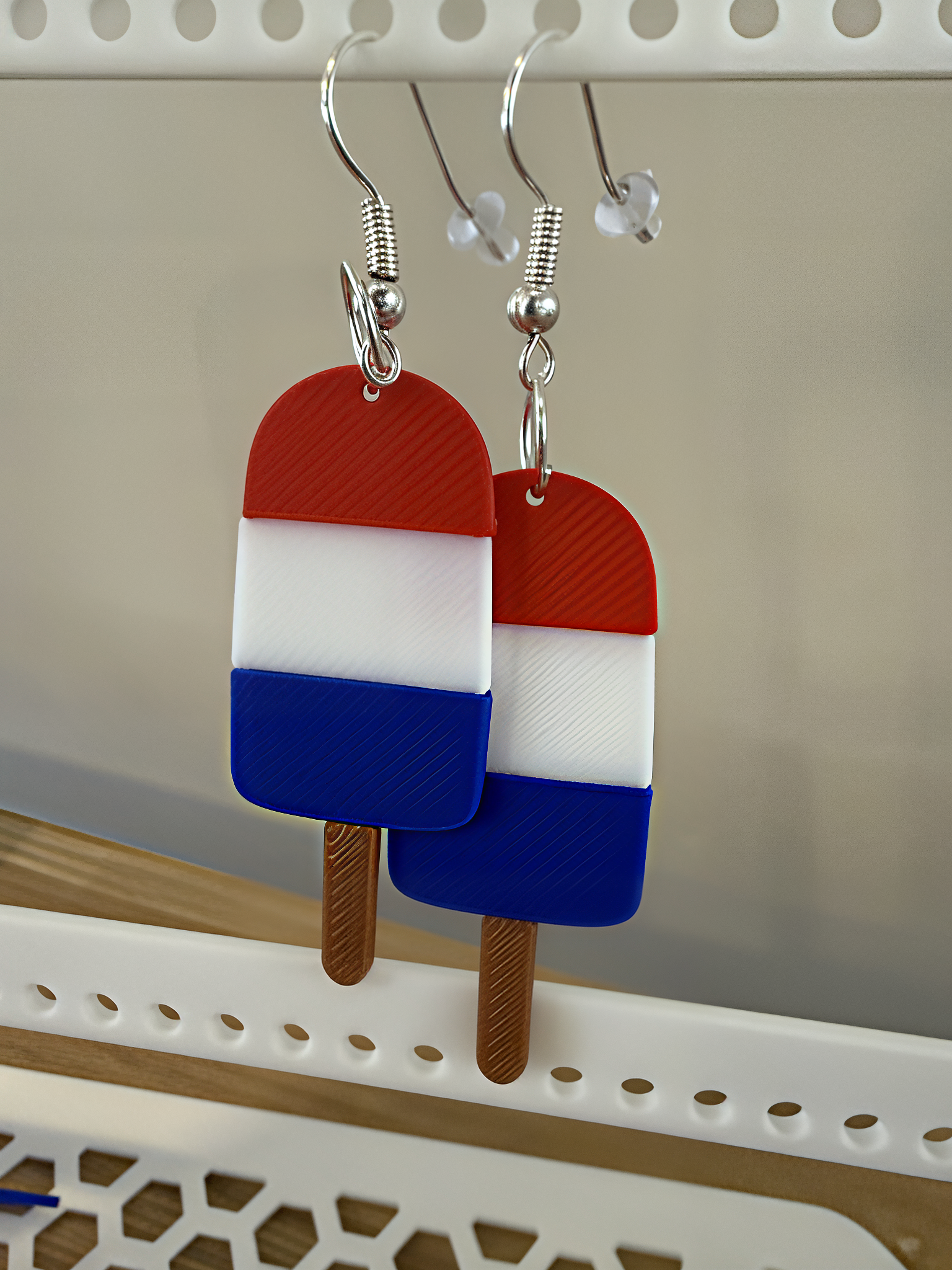 4th of July Earrings - Popsicle