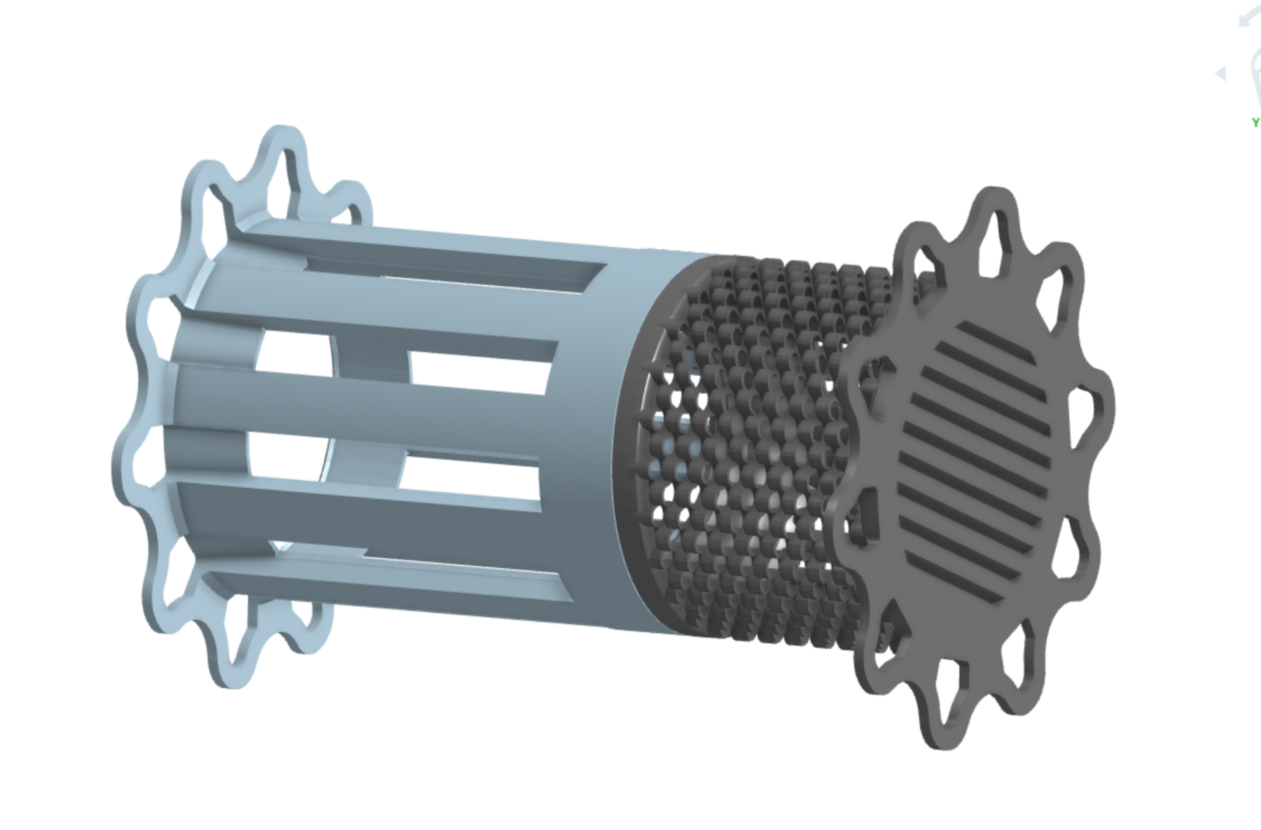 Wide-spool extensions for lock-in-place desiccant container 3D model thumbnail