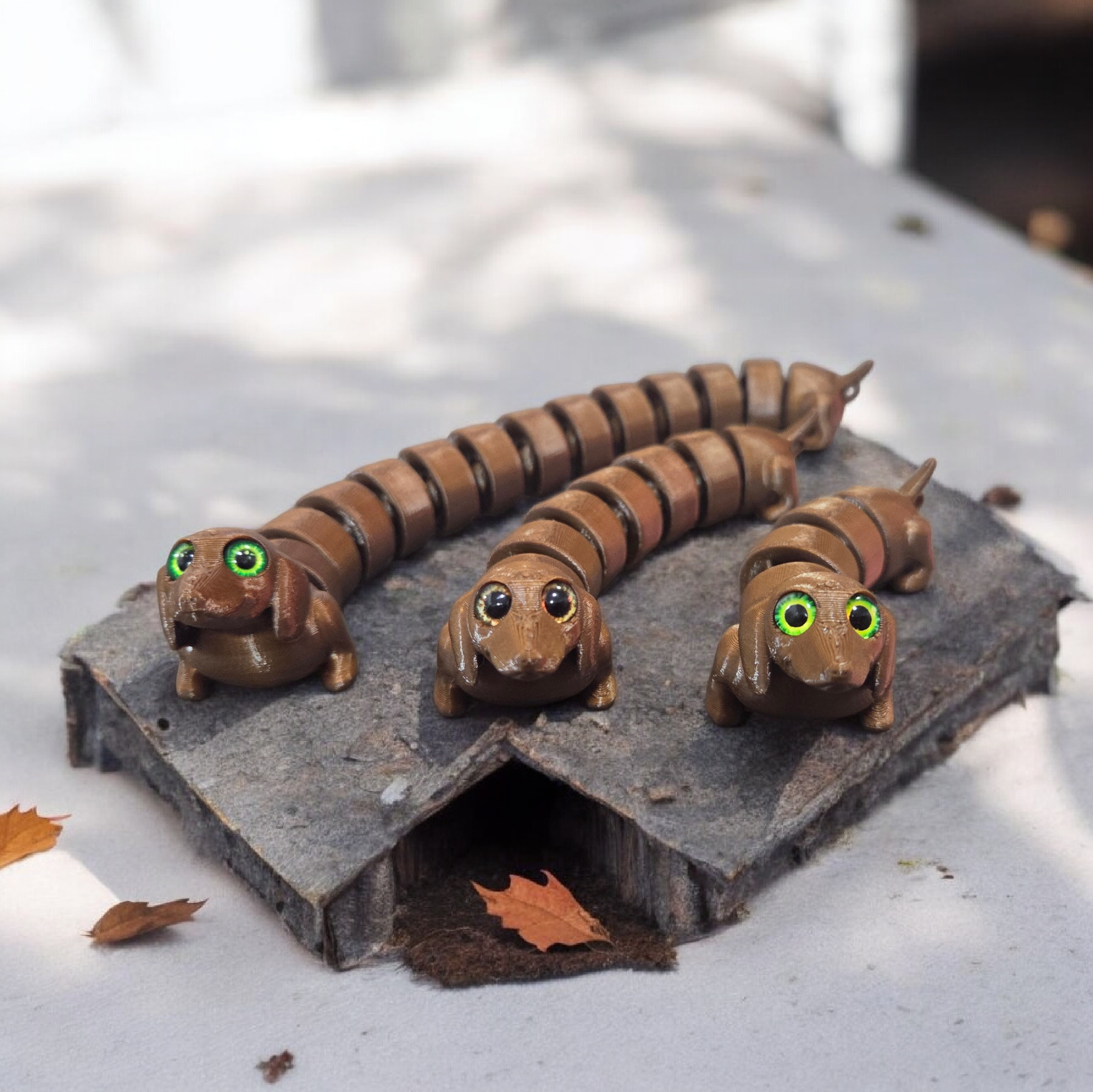 Articulated Dachshund - 3 Different Lengths - 6mm glass eye compatible - No supports required