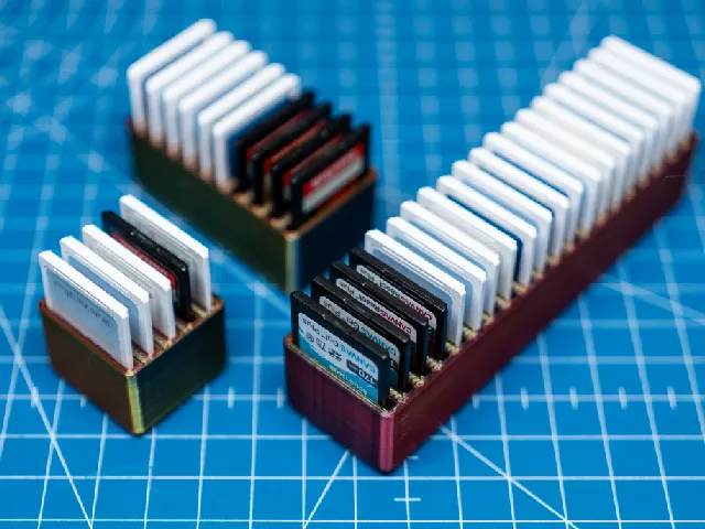 SD Card Desk Stand Organizer for 5/10/20 cards