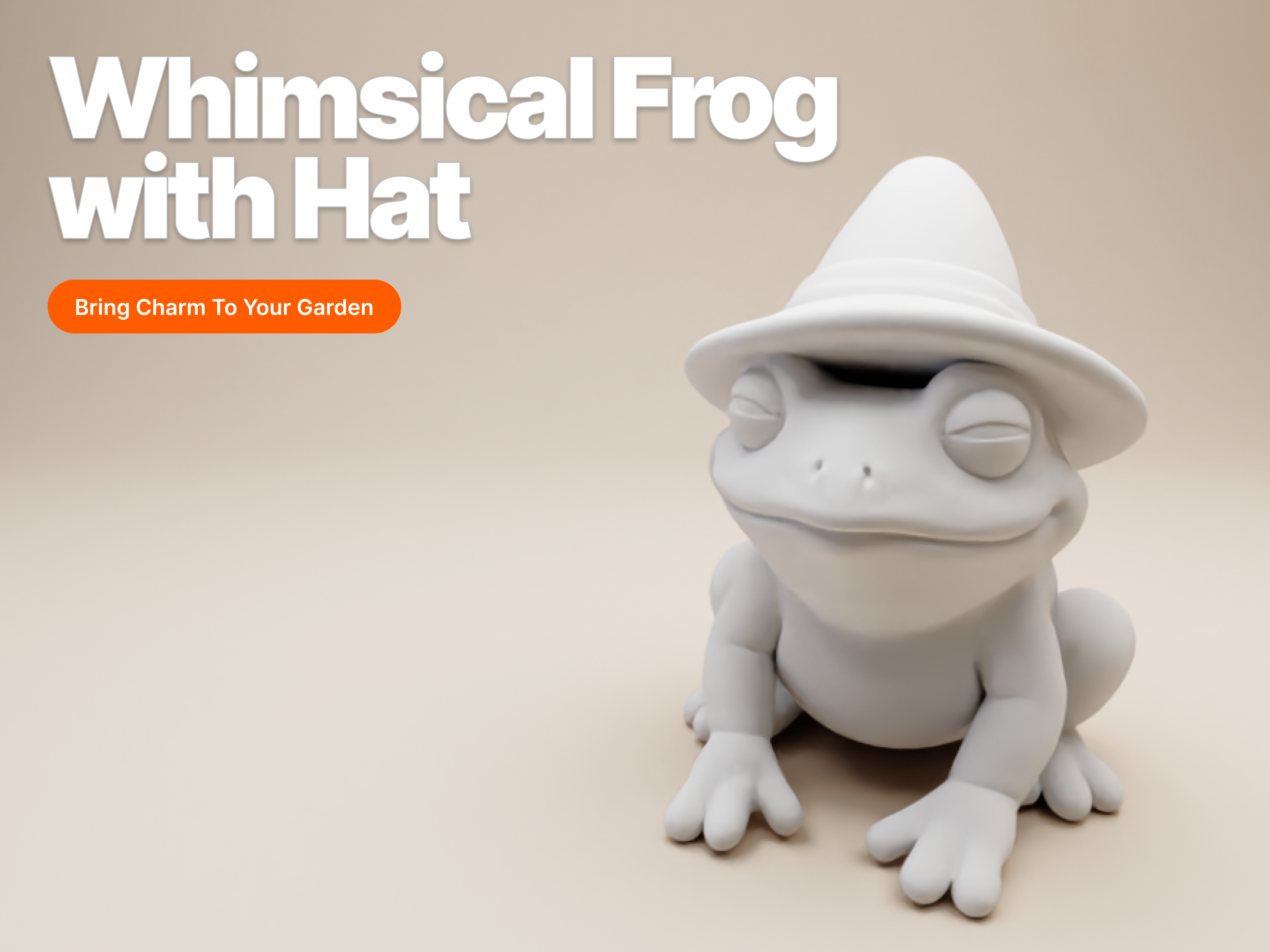 Whimsical Frog with Hat – Stylized Forest Friend