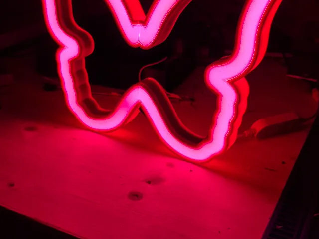 RGB Neon Butterfly Sign (WS2812B / WLED)
