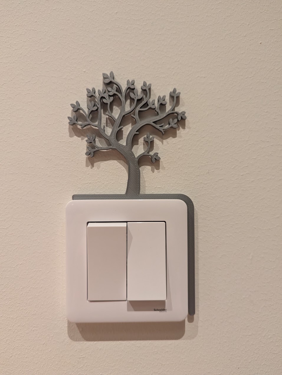 Tree above the wall switch.