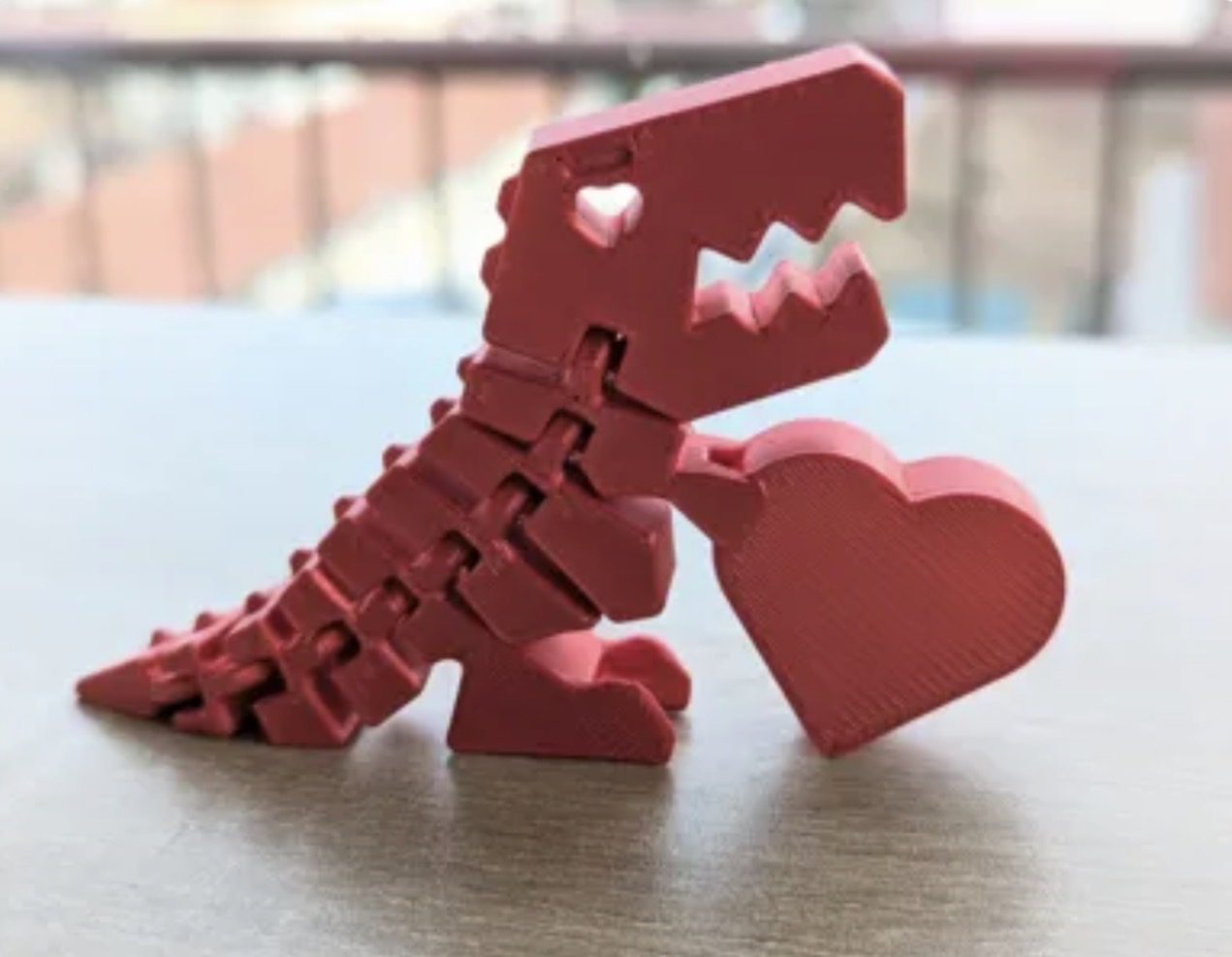 San Valentin dinosaurio corazón articulado.
