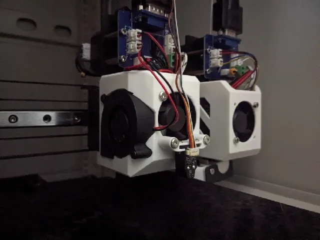 tenlog d3-pro left extruder cover - single 5015 dual side fan duct/shroud + optional microprobe mount (hictop d3 hero / reayou idex tl-d3)