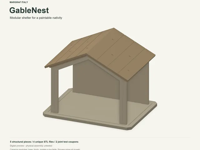 GableNest - Compact Nativity Stable | 5 Pieces