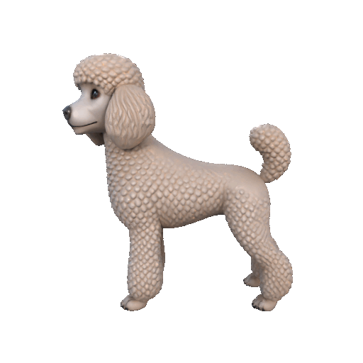 Poodle Figurine – 3D Printable Elegant Dog Model