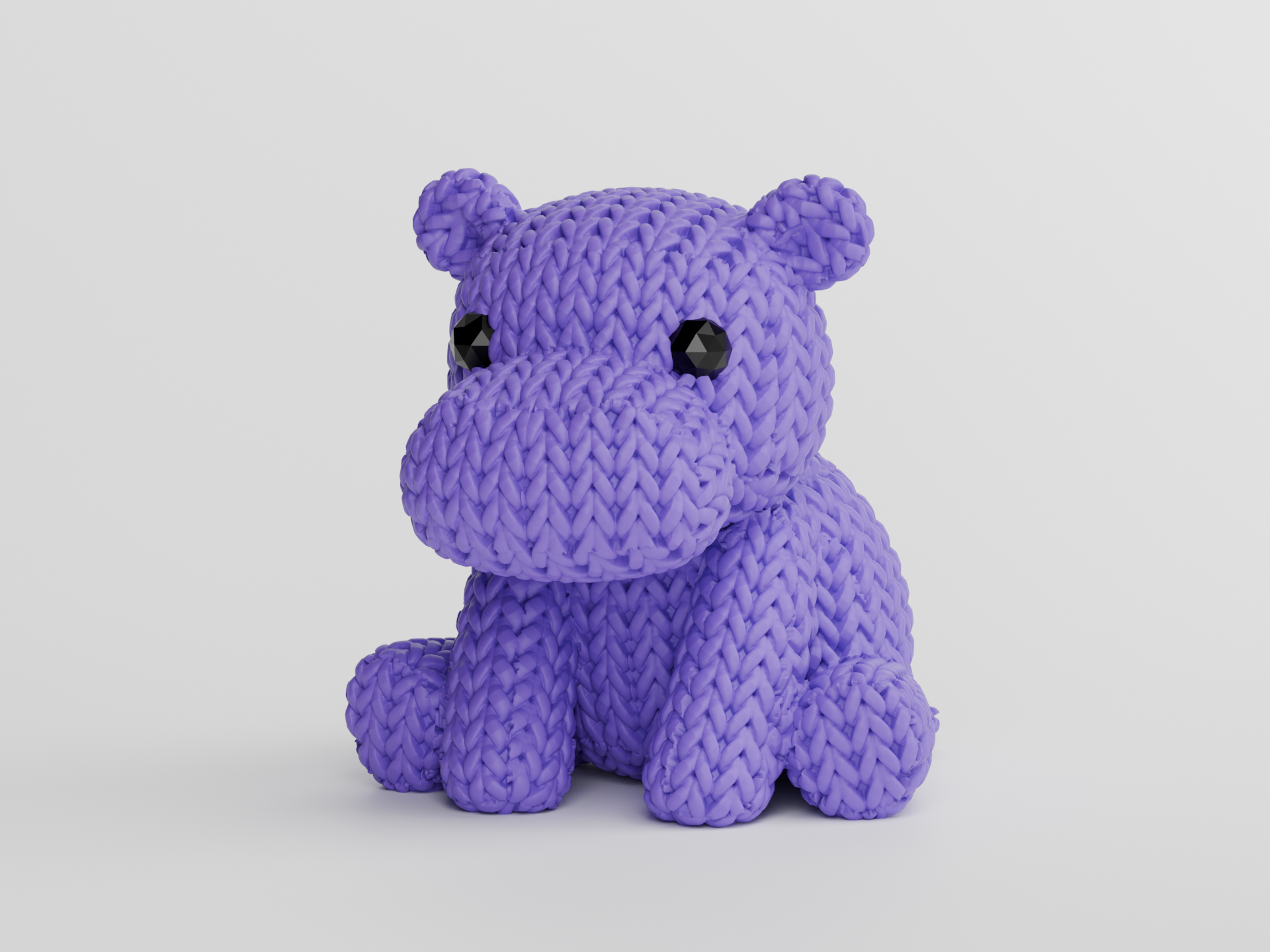 Miniatura 3 do modelo 3D Knitted Hippo