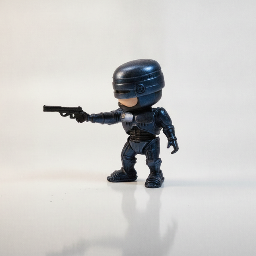 Chibi Robocop From Detroit With Leg Holster Gun Figurine 3D Printable