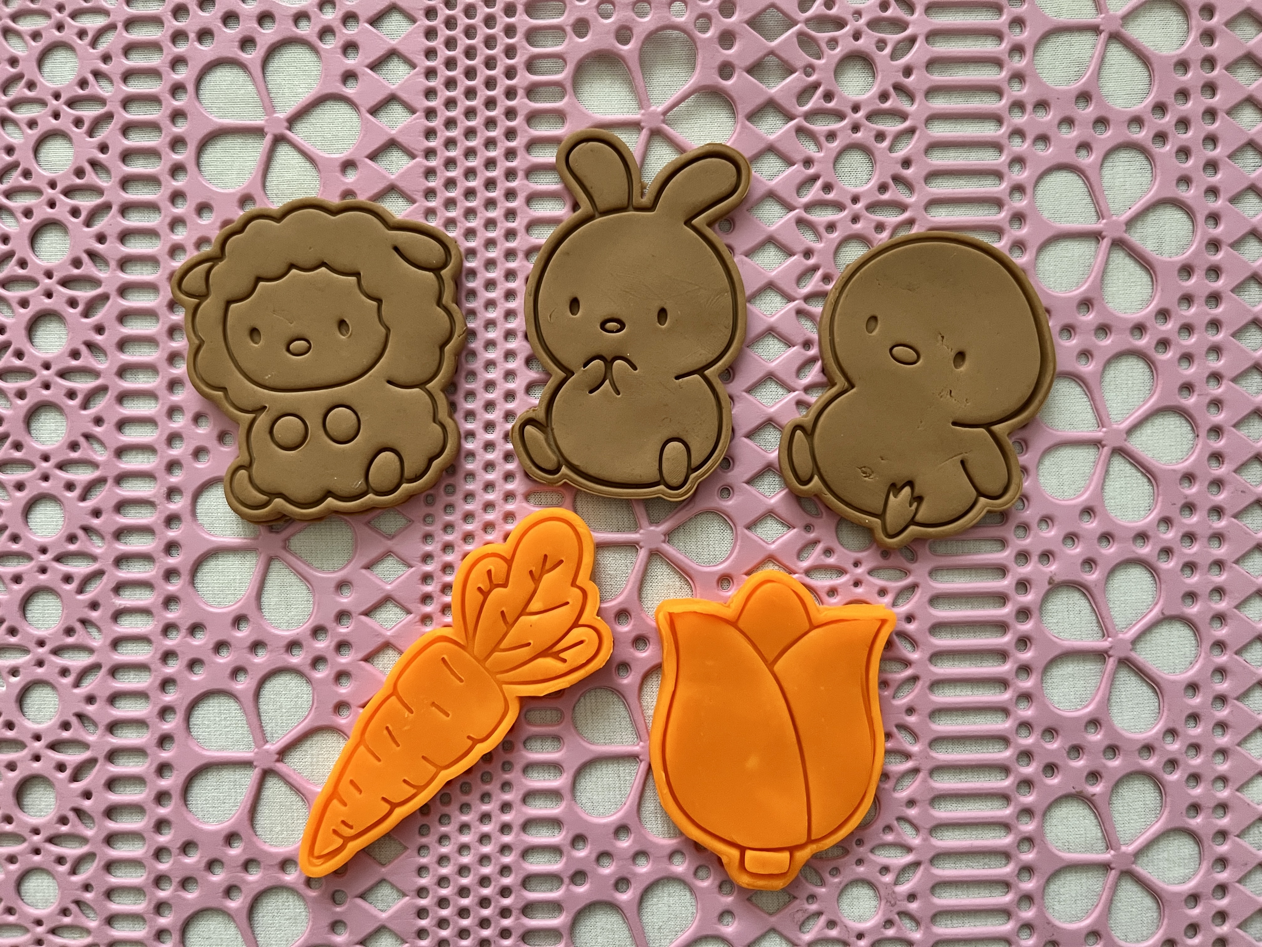 "Easter" Cookie Cutter + Stamp set (5 models)