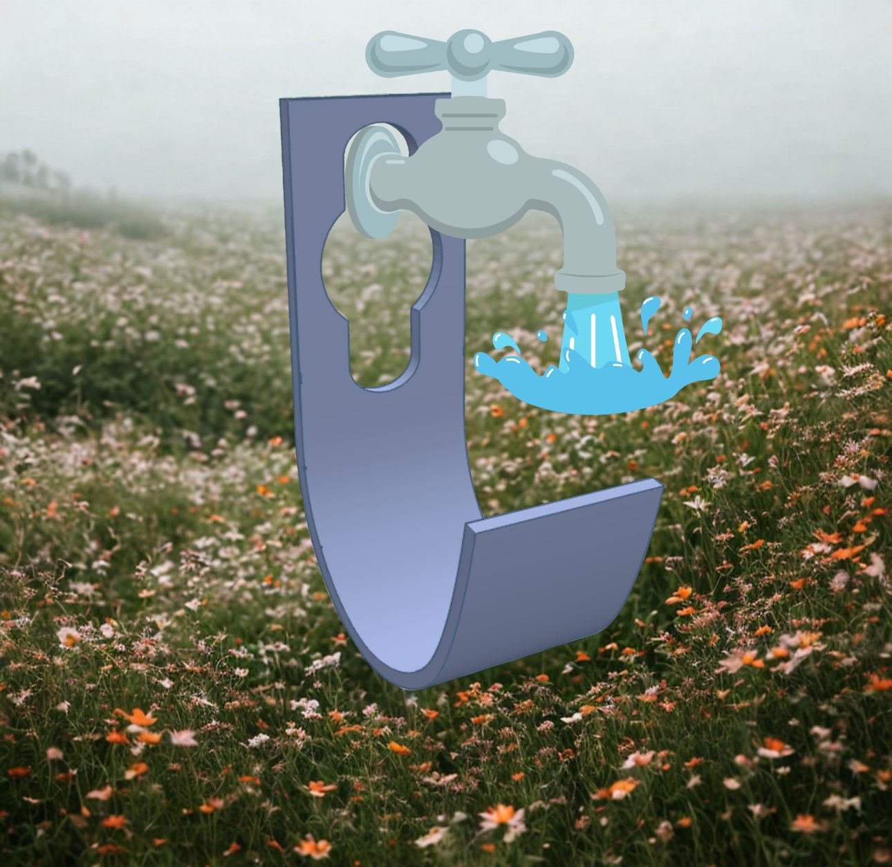 Outdoor Faucet Hook with Garden Hose Holder