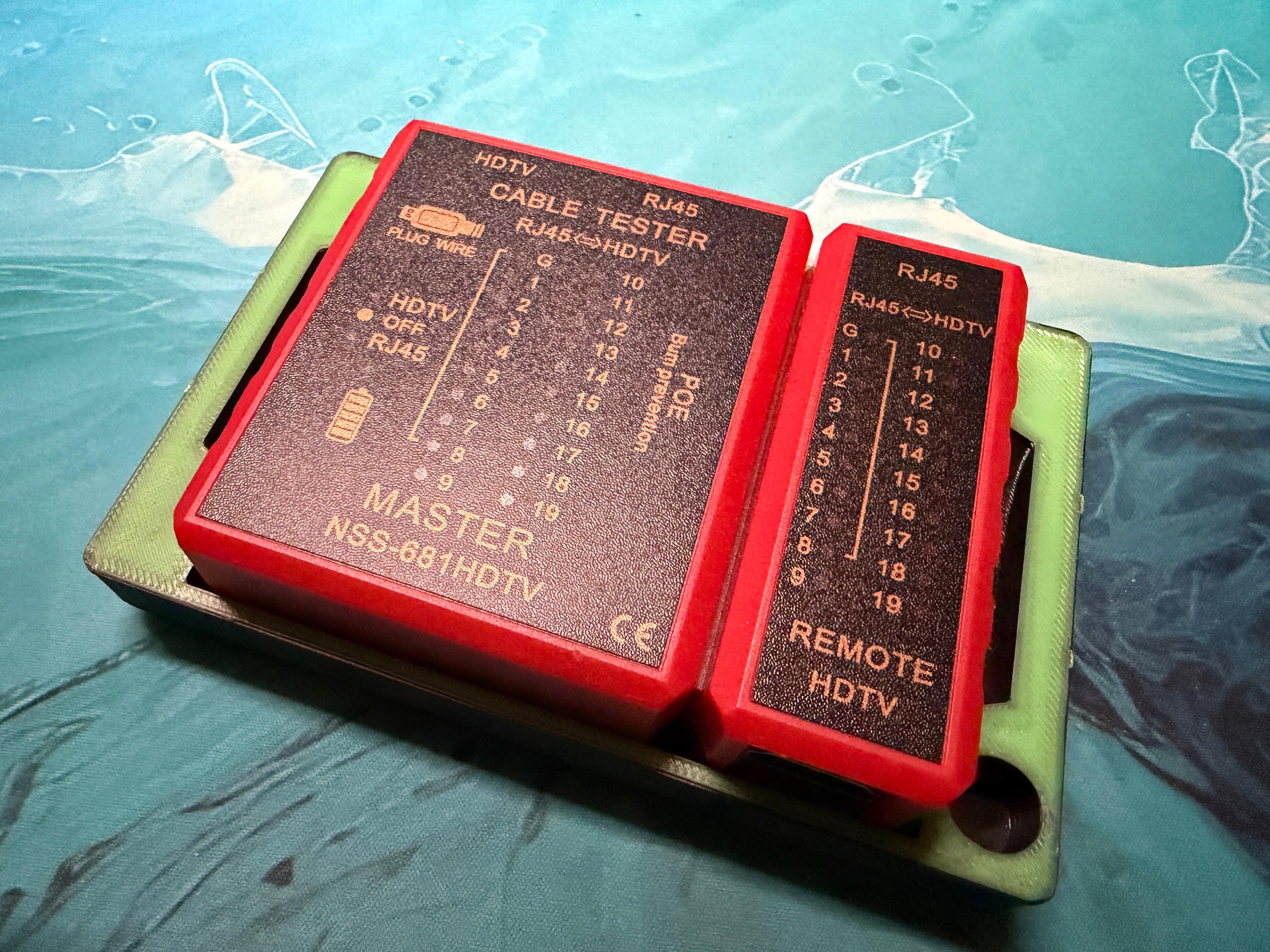 Gridfinity holder for network cable tester